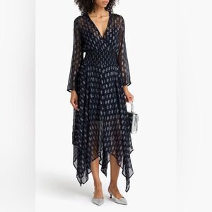 Maje Navy Asymmetrical Dress size 40 us 8 NWOT